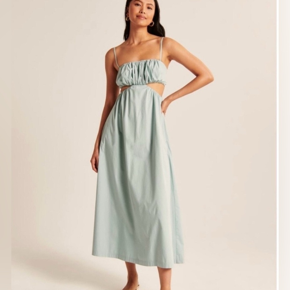 Abercrombie & Fitch Mint Green Cutout Maxi Dress